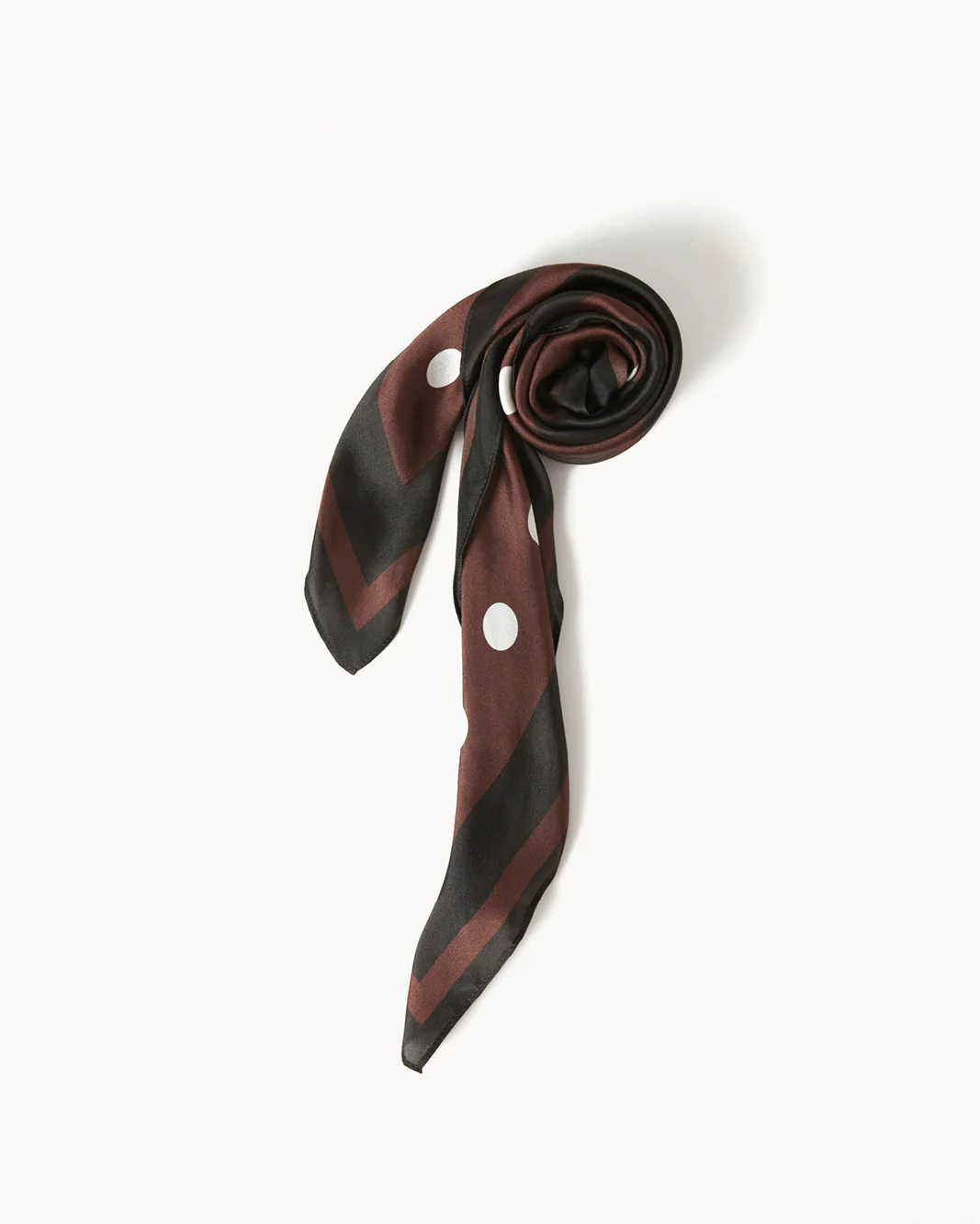 CASSIE SILK SCARF - CHOCOLATE POLKA DOT - Image 4