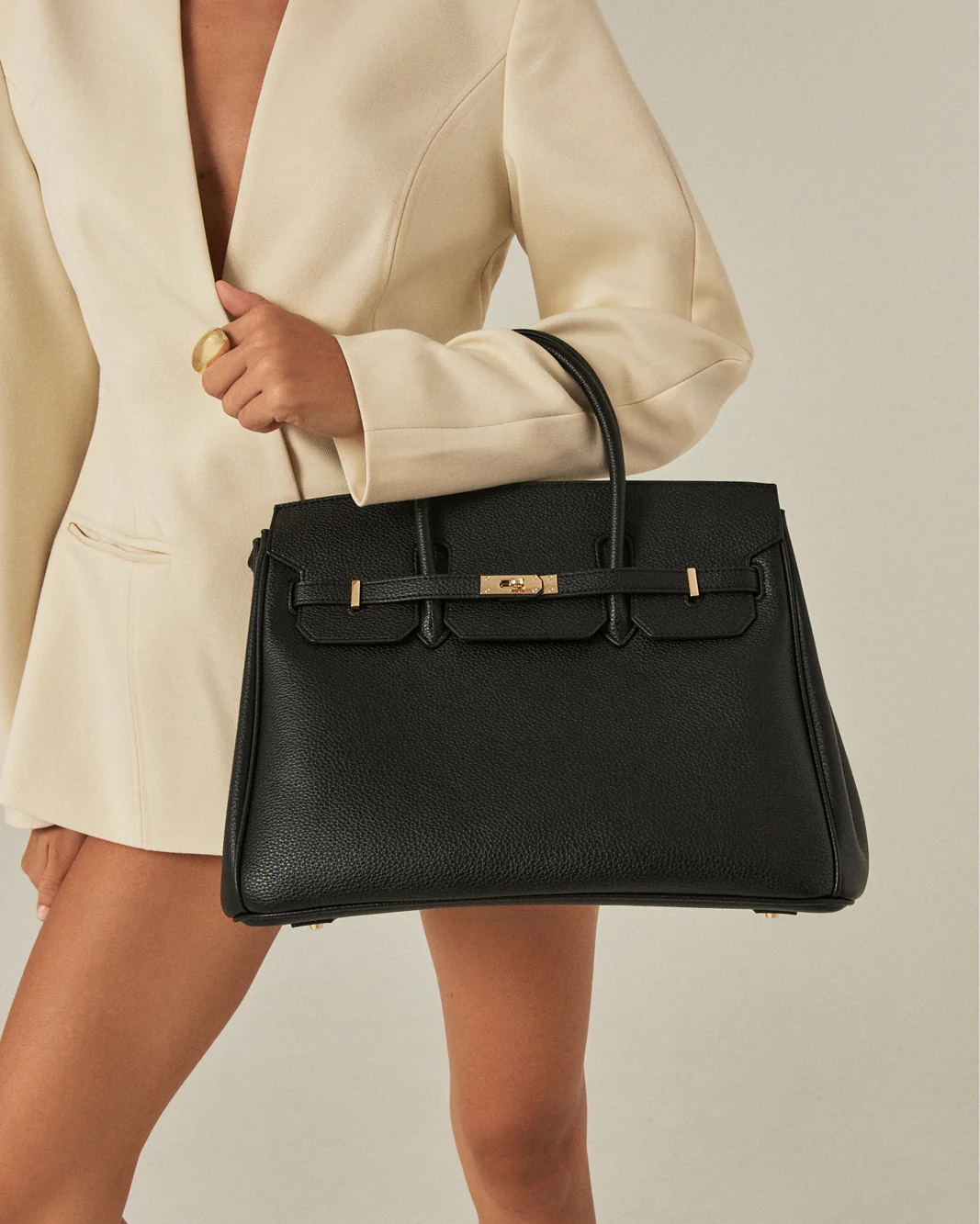 HAMPTON LARGE BAG - BLACK PEBBLE - Image 3