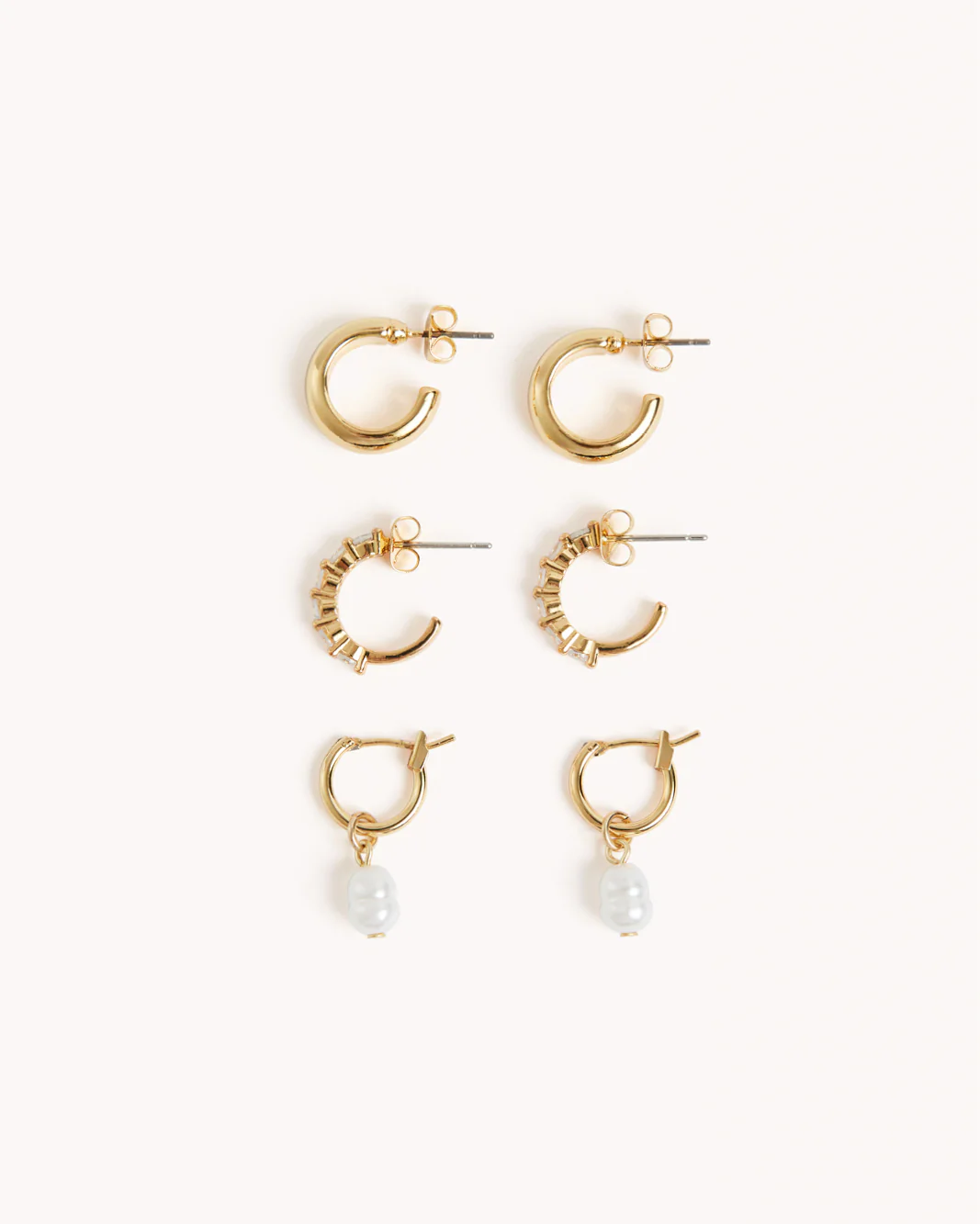 TASMIN 3 PACK EARRINGS - GOLD PLATED 18K - Image 4